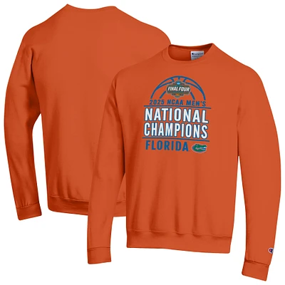 Men's Champion  Orange Florida Gators 2025 NCAA Basketball National Champions Eco Powerblend Crewneck Sweatshirt