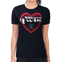 Women's G-III 4Her by Carl Banks Navy Minnesota Twins Double Heart Fitted T-Shirt