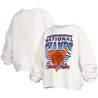Women's Pressbox White Florida Gators 2025 NCAA Men's Basketball National Champions Trilogy Janice Oversized Fleece Pullover Sweatshirt