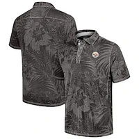 Men's Tommy Bahama Black Pittsburgh Steelers Sport Santiago Paradise Polo