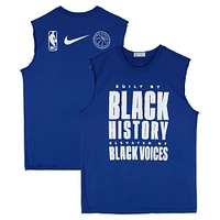 Detroit Pistons Team-Issued Blue Nike Black History Month Sleeveless Shirt from the 2024-25 NBA Season