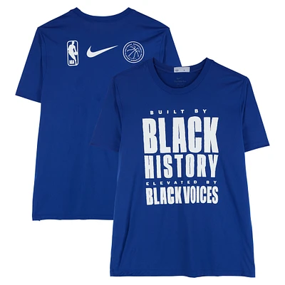 Detroit Pistons Team-Issued Blue Nike Black History Month T-Shirt from the 2024-25 NBA Season