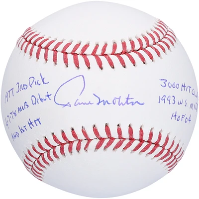 Paul Molitor Milwaukee Brewers Autographed Baseball with Multiple Inscriptions - Limited Edition of 5
