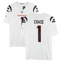 Ja'Marr Chase Cincinnati Bengals Autographed White Nike Limited Jersey