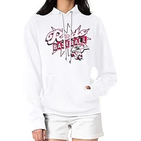 Women's Starter  White Cincinnati Reds Drive-In Pullover Hoodie