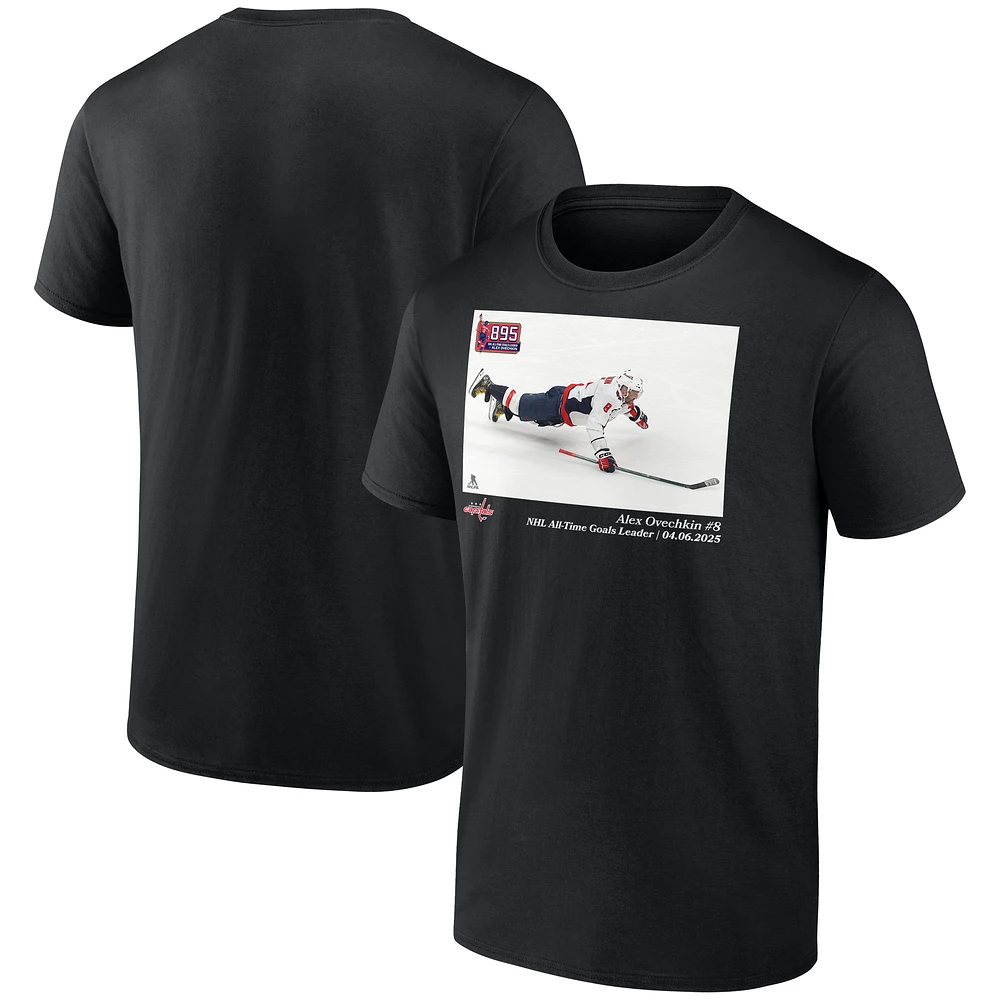 Men's Alexander Ovechkin Black Washington Capitals NHL All-Time Goals Leader T-Shirt