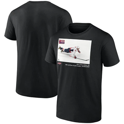 Men's Alexander Ovechkin Black Washington Capitals NHL All-Time Goals Leader T-Shirt
