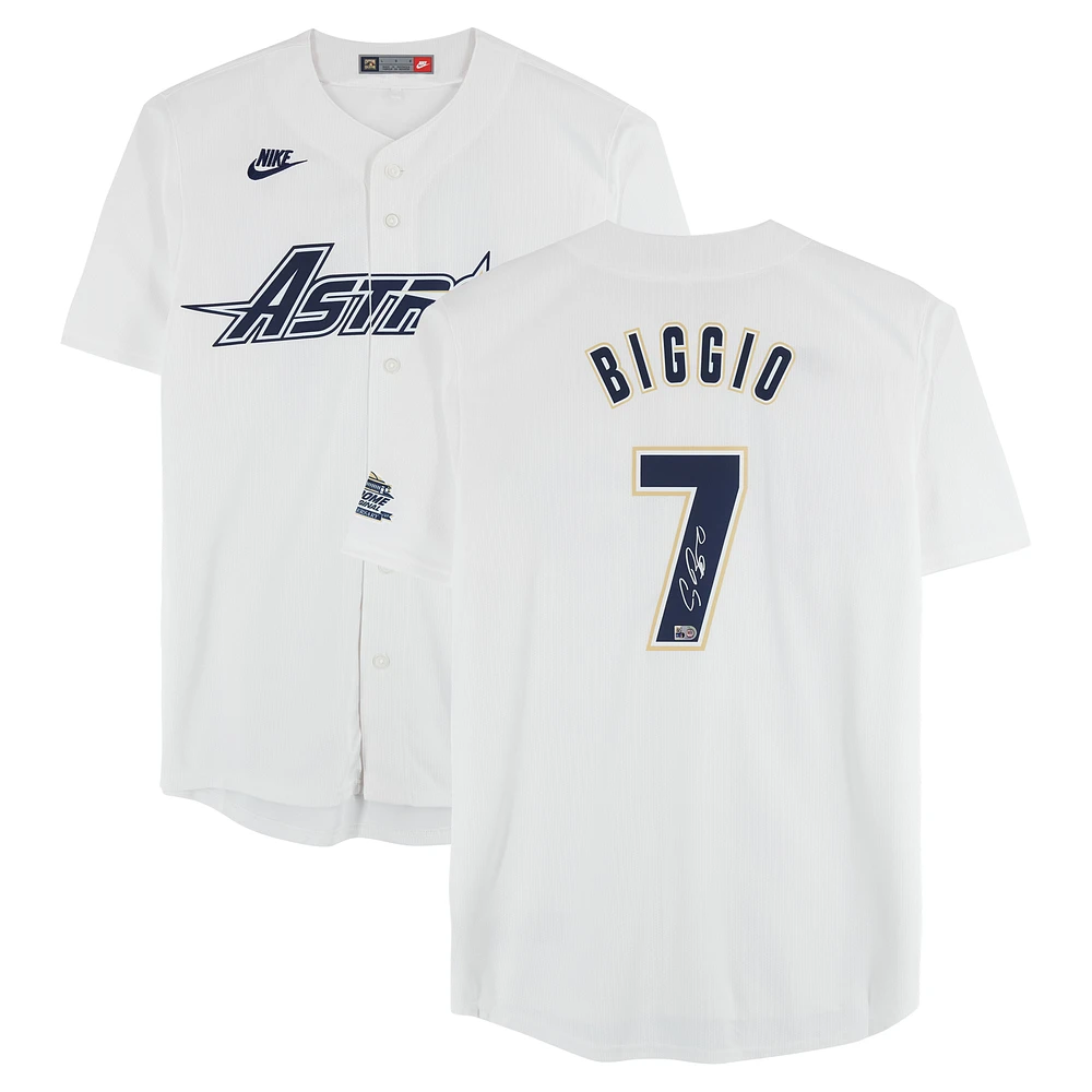 Craig Biggio Houston Astros Autographed White Nike Cooperstown Limited Jersey