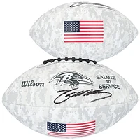 Zay Flowers Baltimore Ravens Autographed 2024 Salute To Service Wilson Football