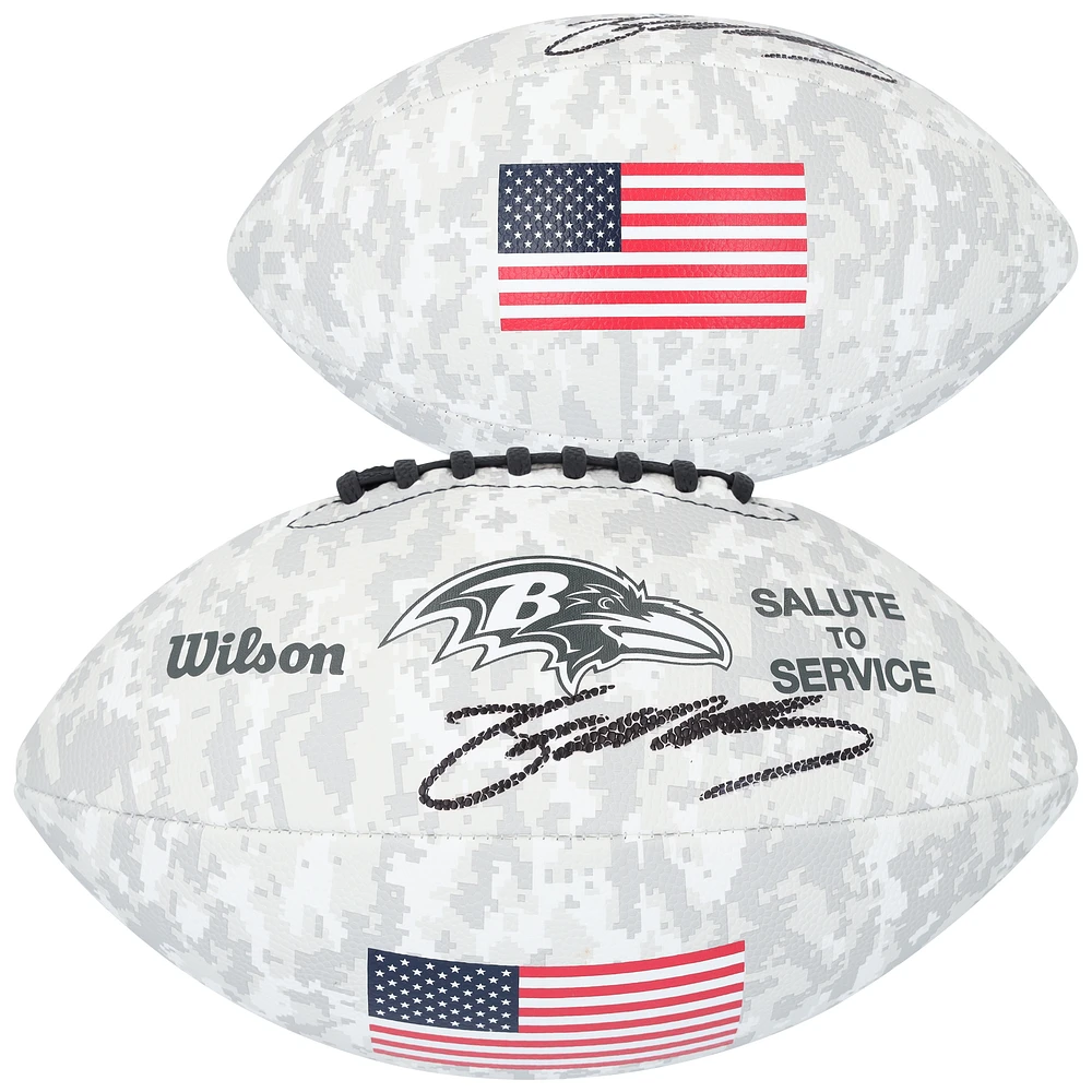 Zay Flowers Baltimore Ravens Autographed 2024 Salute To Service Wilson Football