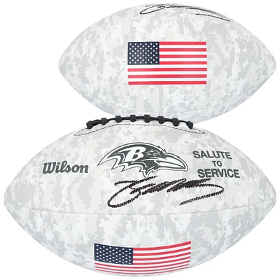 Zay Flowers Baltimore Ravens Autographed 2024 Salute To Service Wilson Football