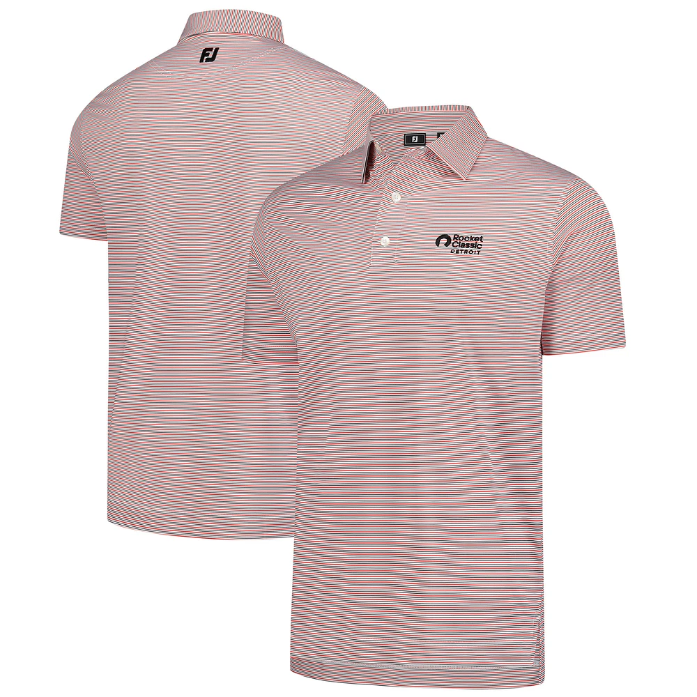 FootJoy Red Rocket Classic Emory Stripe Lisle ProDry Polo