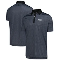 Men's 2025 Rocket Classic FootJoy Black Checker Print Lisle ProDry Polo