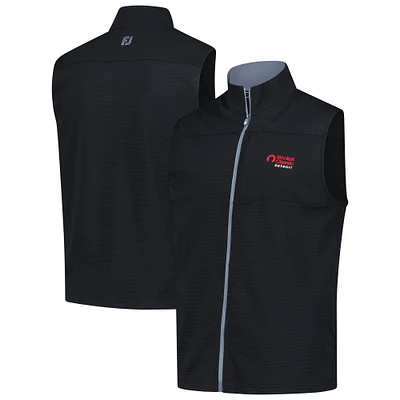 Men's FootJoy Black Rocket Classic Ottoman Knit Full-Zip Vest