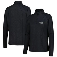 Women's FootJoy Black Rocket Classic Embossed Quarter-Zip Pullover