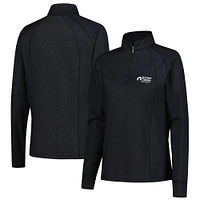 Women's FootJoy Black Rocket Classic Embossed Quarter-Zip Pullover