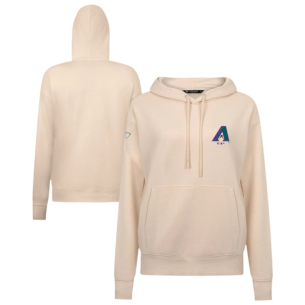 Women's Levelwear Khaki Arizona Diamondbacks Cooperstown Collection Adorn Core Logo Pullover Hoodie