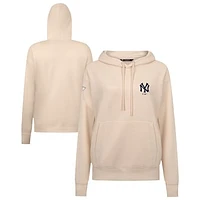 Women's Levelwear Khaki New York Yankees Cooperstown Collection Adorn Core Logo Pullover Hoodie