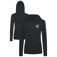 Women's Levelwear Black Chicago White Sox Cooperstown Collection Relay Core Logo Pullover Hoodie