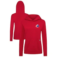 Women's Levelwear Red Montreal Expos Cooperstown Collection Relay Core Logo Pullover Hoodie