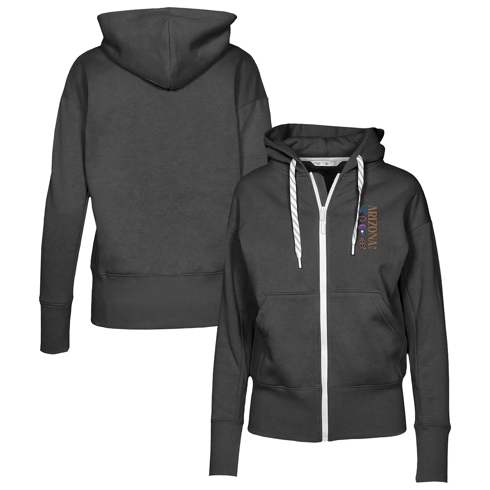 Women's Levelwear Black Arizona Diamondbacks Cooperstown Collection Gardinia Full-Zip Hoodie