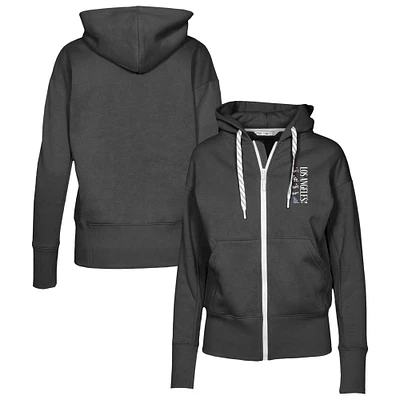 Women's Levelwear Black Los Angeles Dodgers Cooperstown Collection Gardinia Full-Zip Hoodie