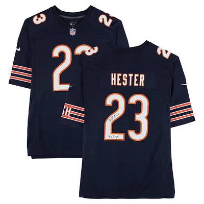 Devin Hester Chicago Bears Autographed Navy Nike Game Jersey with "HOF 24" Inscription