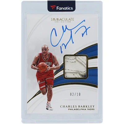 Charles Barkley Philadelphia 76ers Autographed 2018-19 Panini Immaculate Collection Game Used Sneaker #SN-CBK #2/10 Card