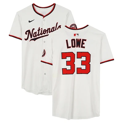 Nathaniel Lowe Washington Nationals Game-Used #33 White Nike Jersey vs. Philadelphia Phillies on March 27, 2025