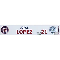 Jorge López Washington Nationals Player-Issued #21 Nameplate from 2025 MLB Spring Training