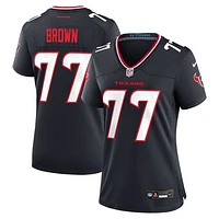 Women's Nike Trenton Brown  Navy Houston Texans Team Game Jersey