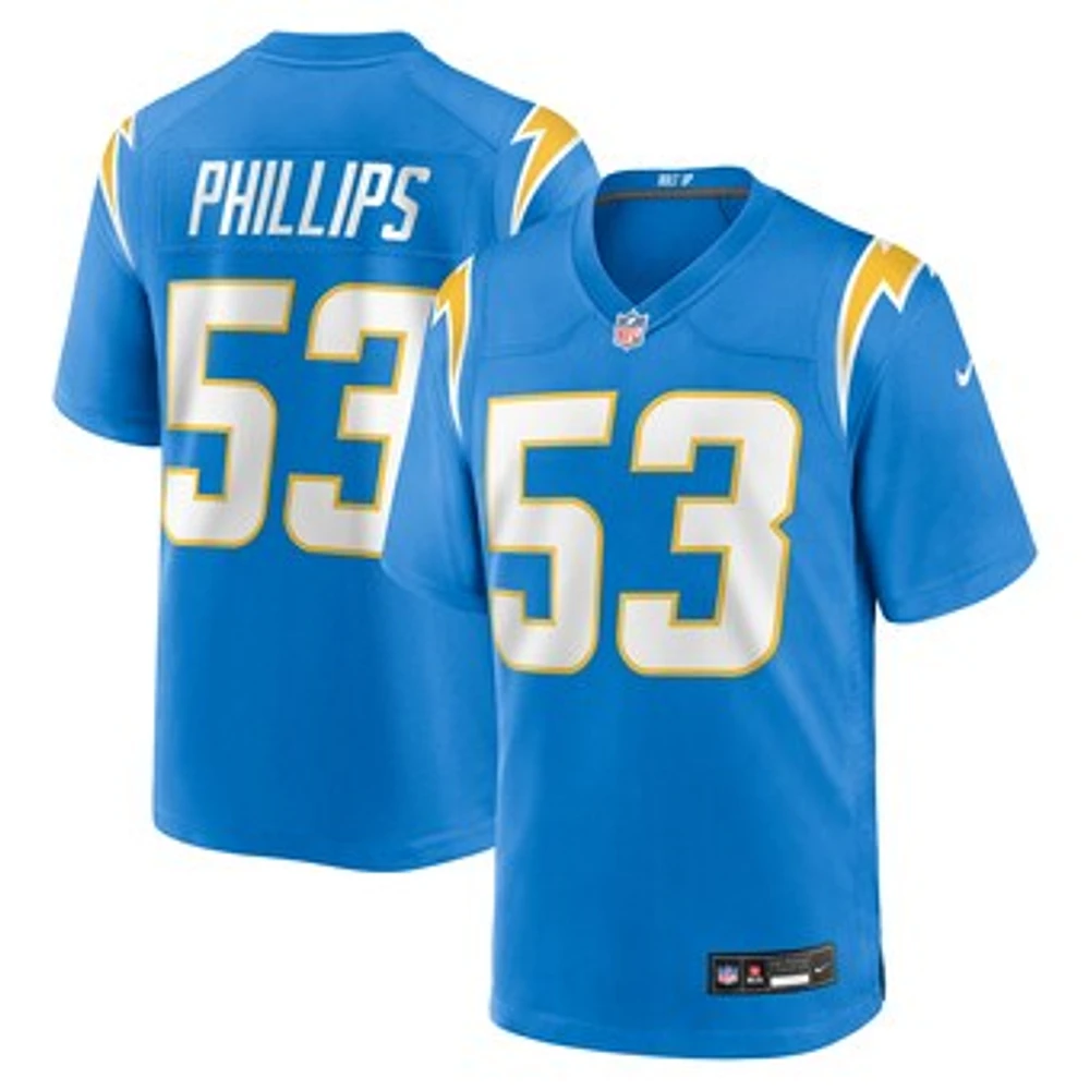 Men's Nike Del'Shawn Phillips  Powder Blue Los Angeles Chargers Team Game Jersey