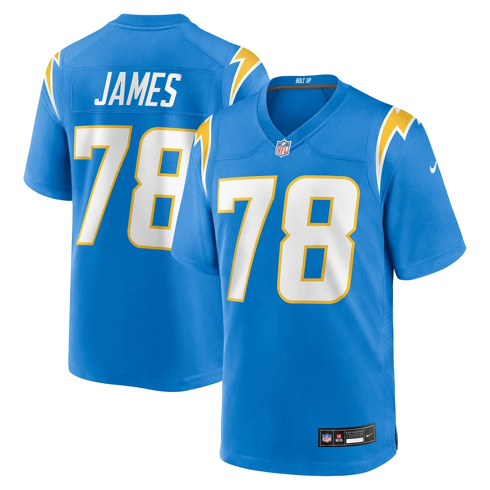Men's Nike Andre James Powder Blue Los Angeles Chargers Team Game Jersey