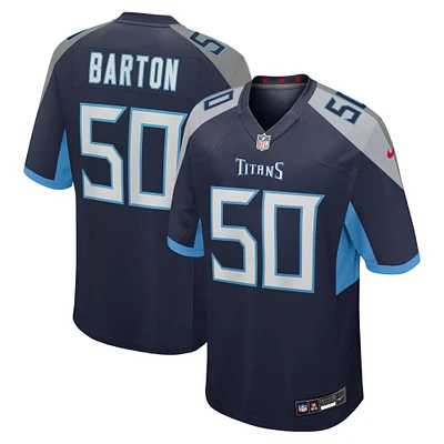 Men's Nike Cody Barton  Navy Tennessee Titans Team Game Jersey
