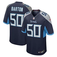 Men's Nike Cody Barton  Navy Tennessee Titans Team Game Jersey
