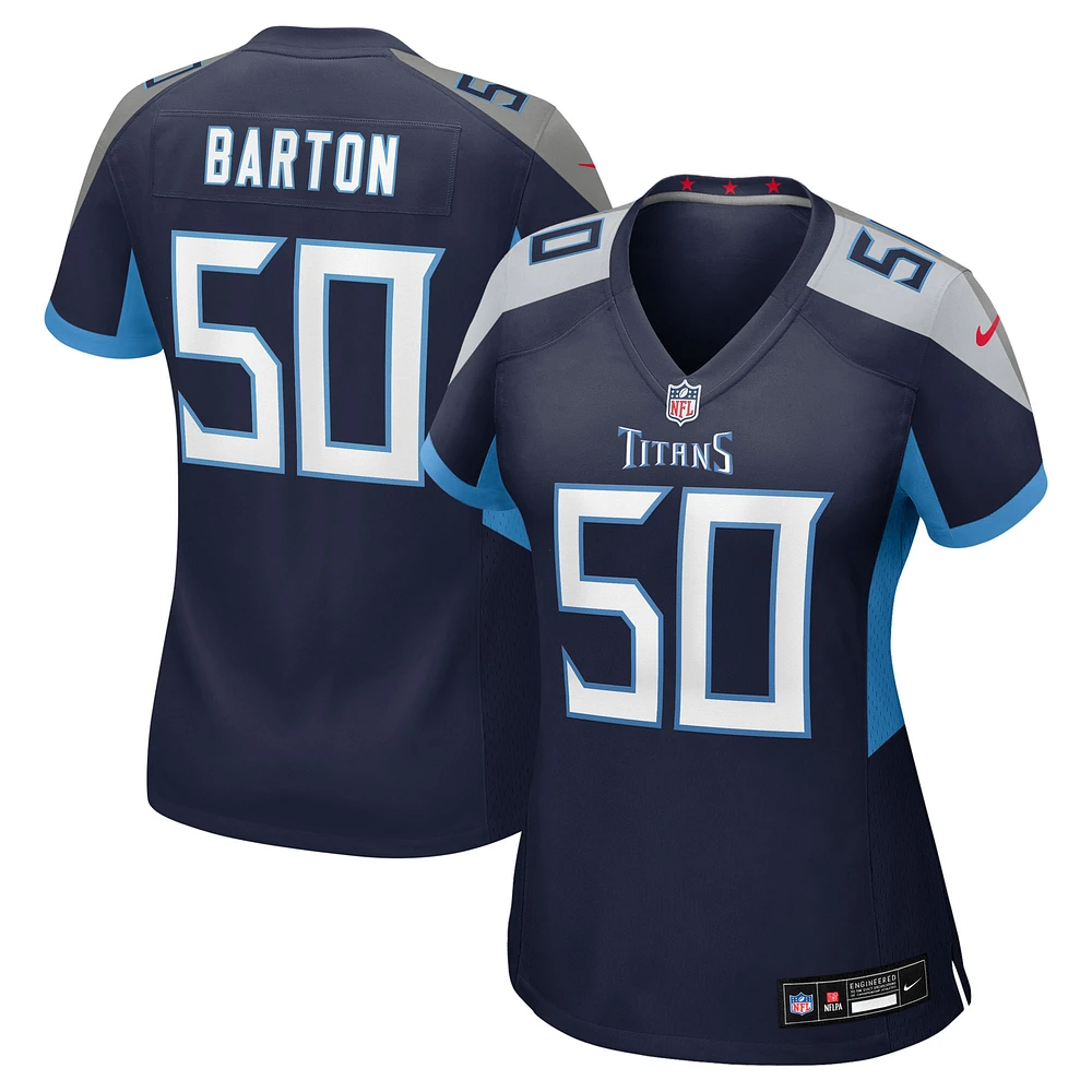 Women's Nike Cody Barton Navy Tennessee Titans Team Game Jersey