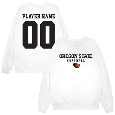 Unisex White Oregon State Beavers NIL Pick-A-Player Softball Sweatshirt