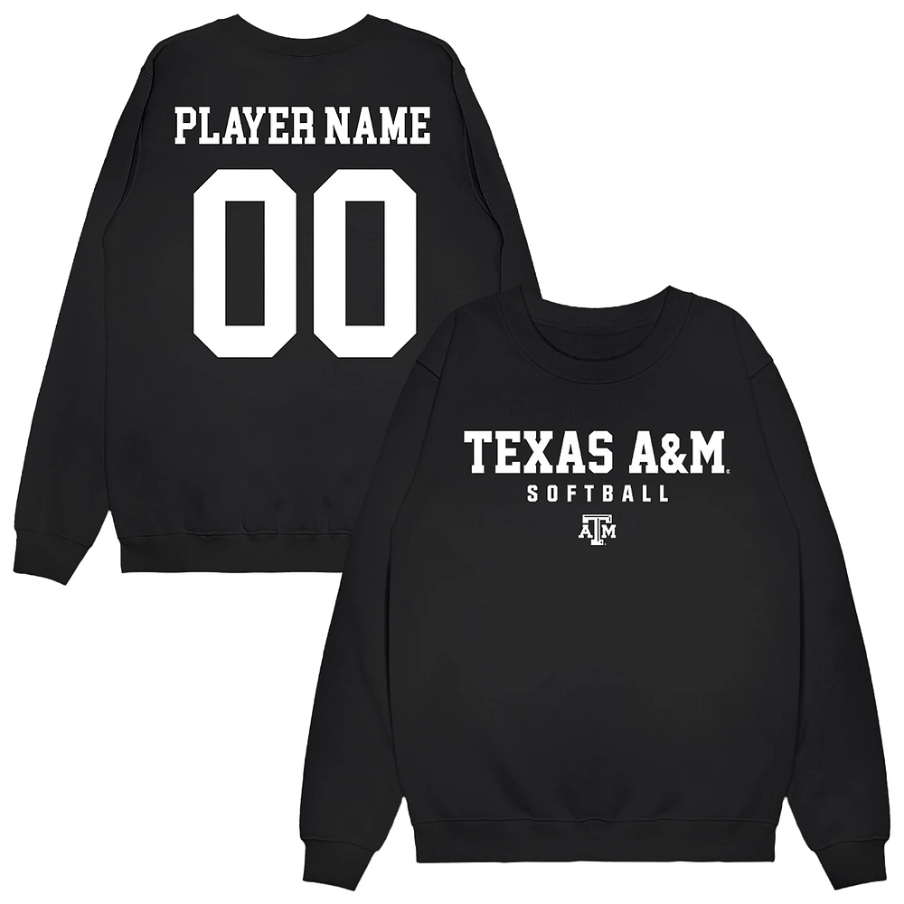 Unisex Black Texas A&M Aggies NIL Pick-A-Player Softball Sweatshirt