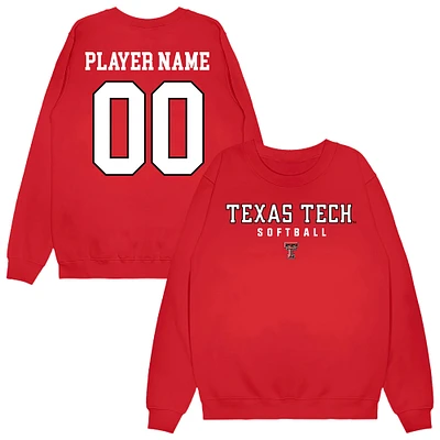 Unisex Red Texas Tech Raiders NIL Pick-A-Player Softball Sweatshirt