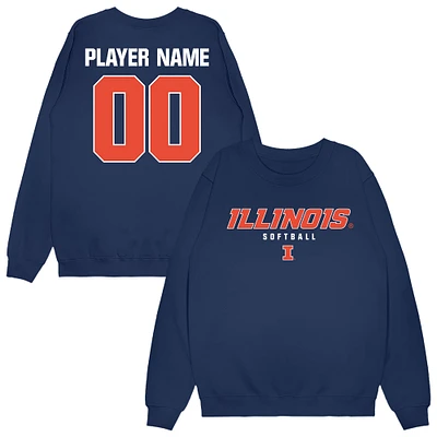 Unisex Navy Illinois Fighting Illini NIL Pick-A-Player Softball Sweatshirt