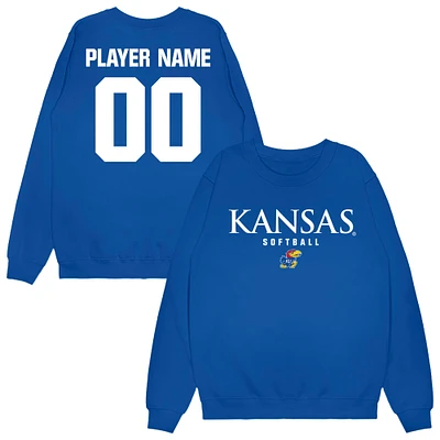 Unisex Royal Kansas Jayhawks NIL Pick-A-Player Softball Sweatshirt