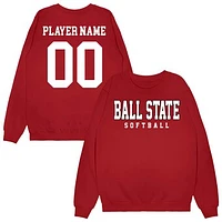 Unisex Cardinal Ball State Cardinals NIL Pick-A-Player Softball Sweatshirt