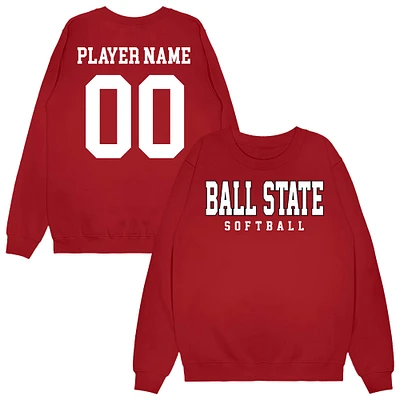 Unisex Cardinal Ball State Cardinals NIL Pick-A-Player Softball Sweatshirt