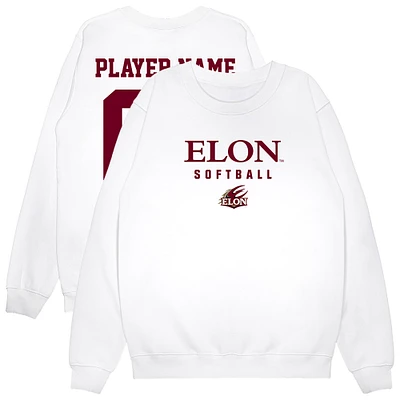 Unisex White Elon Phoenix NIL Pick-A-Player Softball Sweatshirt