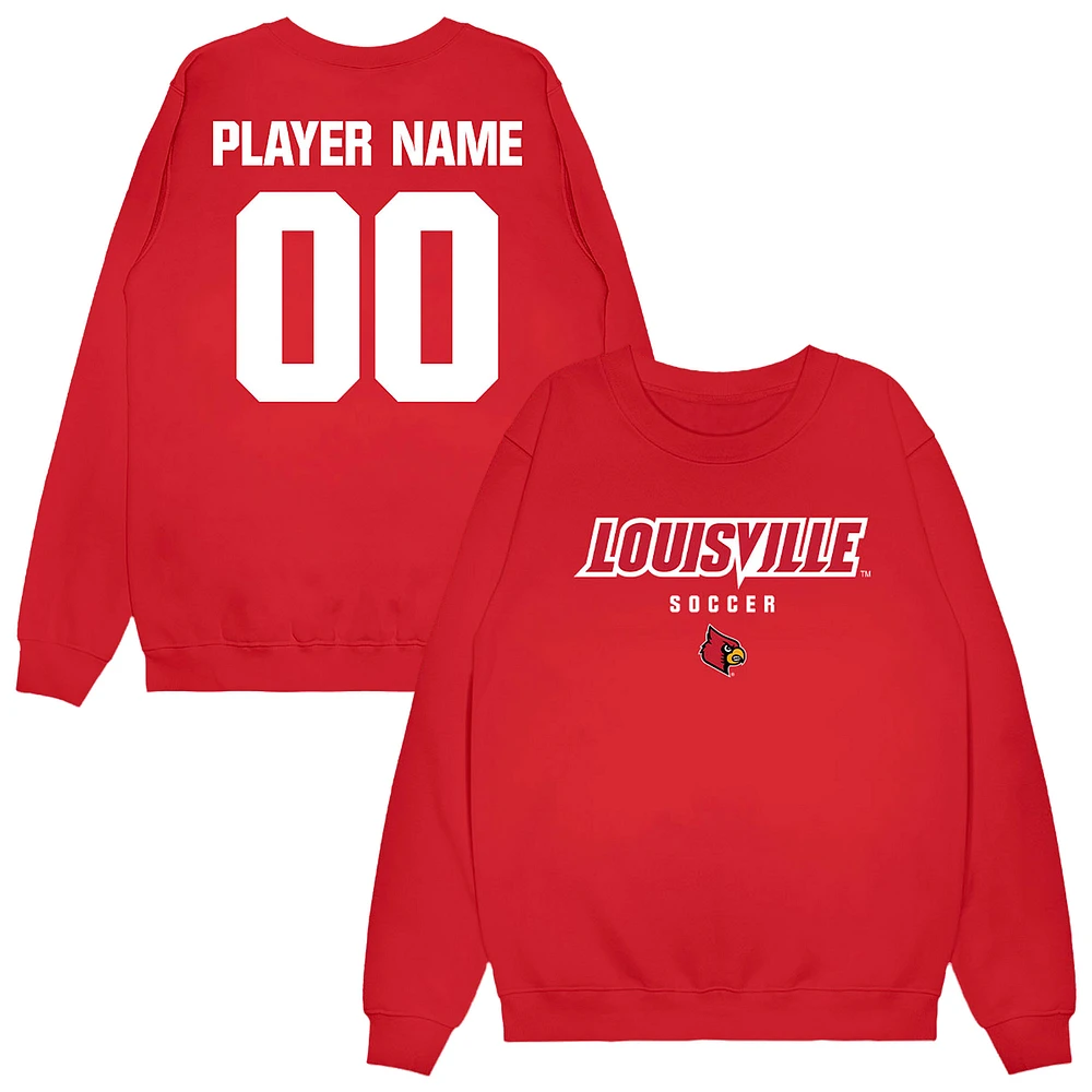 Unisex Red Louisville Cardinals NIL Pick-A-Player Women's Soccer Sweatshirt