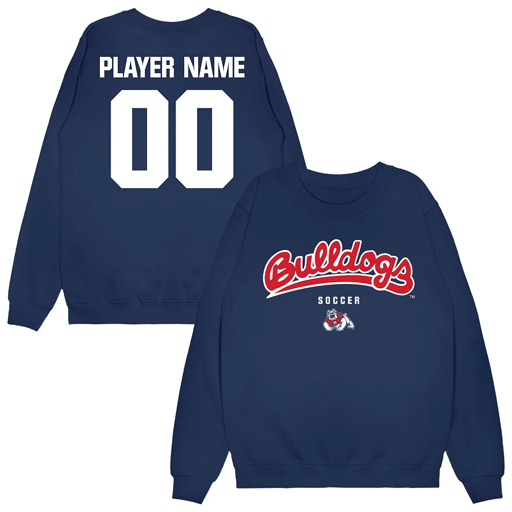 Unisex Navy Fresno State Bulldogs NIL Pick-A-Player Women's Soccer Sweatshirt