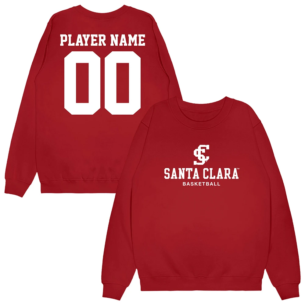 Unisex Cardinal Santa Clara Broncos NIL Pick-A-Player Men's Basketball Sweatshirt