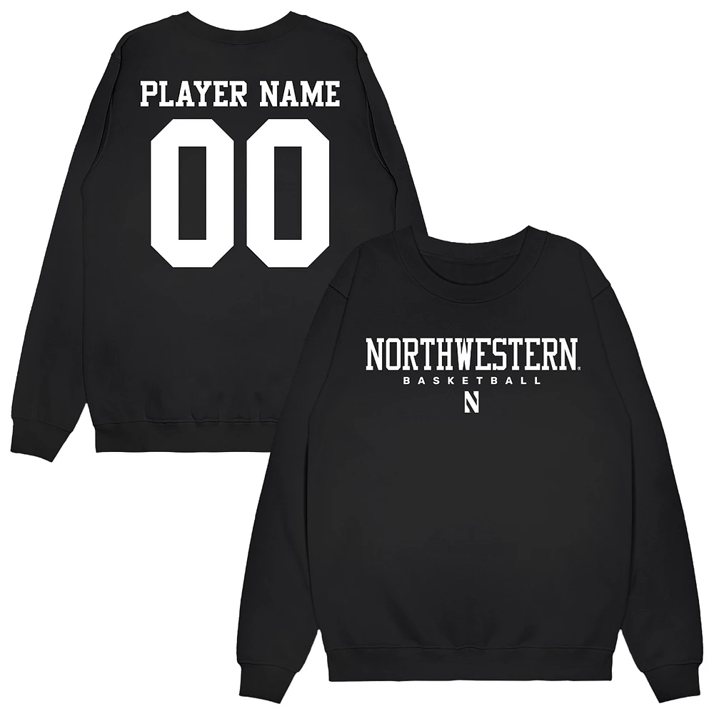 Unisex Black Northwestern Wildcats NIL Pick-A-Player Men's Basketball Sweatshirt