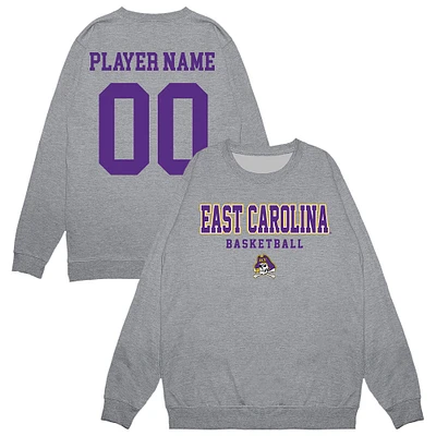 Unisex Gray ECU Pirates NIL Pick-A-Player Men's Basketball Sweatshirt
