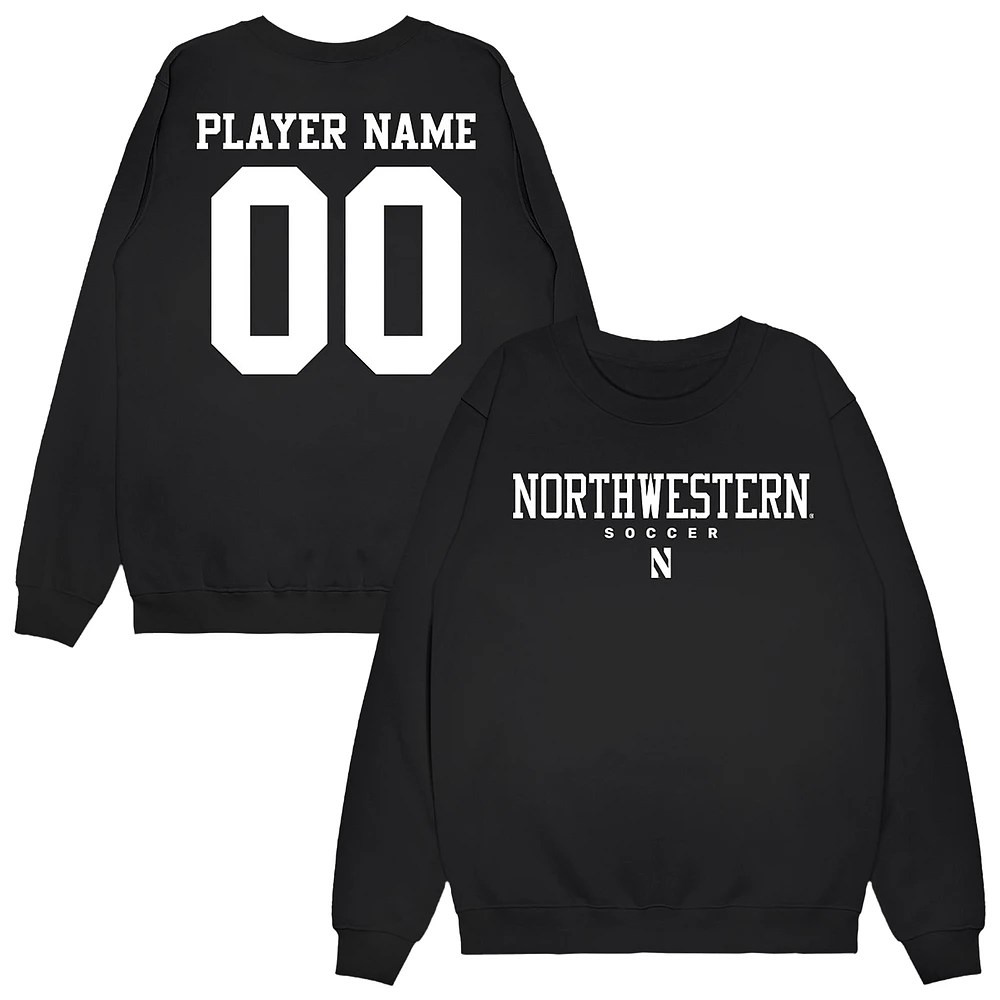 Unisex Black Northwestern Wildcats NIL Pick-A-Player Men's Soccer Sweatshirt